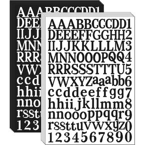 1210 Pieces10 Sheets Letter Stickers Self-Adhesive Vinyl Letter Alphabet Number Stickers Decals for Signs, Door, Car, Address Number DIY Crafts Art Making (White1inch)