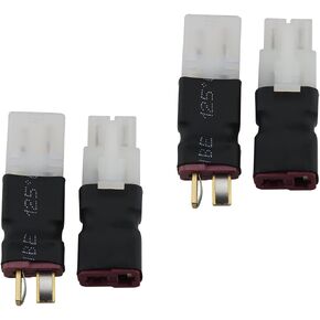 4pcs RC Big Tamiya Style Female Plug to Deans T Style Plug Female Male Adapter Connector for RC FPV Drone Car Truck Lipo NiMH Battery Charger ESC, 2pcs Female + 2pcs Male Adapter Connector