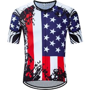 Racing Cycling Jersey Men, Men's Bike Tops Polyester, Reflective, 3-Pockets