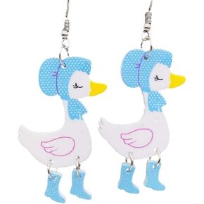 Zian Fun Duck Earrings High Heels Duck Double Face Animal Earrings Cute Christmas Acrylic Earrings