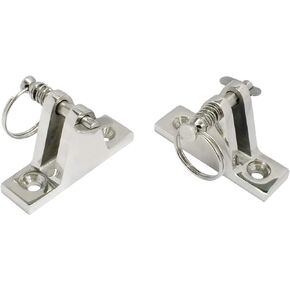 Heavy Duty 316SS 2 Pack Bimini Top 90 Degree Deck Hinge with Removable Pin