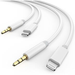 2 Pack [Apple MFi Certified] iPhone Aux Cord for Car, Lightning to 3.5mm Headphone Jack Adapter Male Car Stereo Aux Audio Cable for iPhone 14 13 12 11 XS XR X 8 7 to Car Home Stereo/Headphone/Speaker
