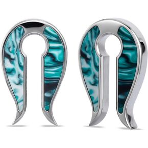 1 Pair Stainless Steel 0G 00G half inch Ear Weights For Stretched Ears Heavy Dangle Plug Gauges Ear Hanger Expander Tunnels For Ear Women Piercing Jewelry
