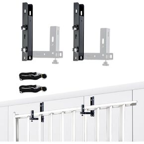 Universal Side Mount Trailer Ladder Rack,2 PCS Foldable Metal Ladder Rack with 2 Straps for Enclosed Trailers,200LB Capacity Painted Frosted Surface