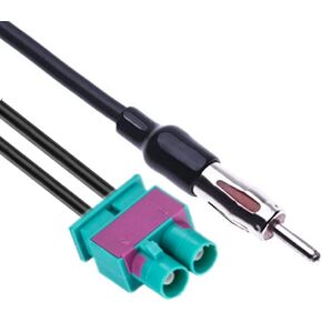 Car Radio Antenna Dual Fakra (Z) to DIN ISO Adapter Plug Compatible with A3 A4 V-W VOLVO