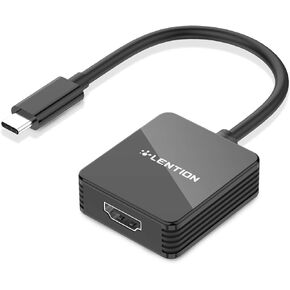 LENTION USB C to HDMI Adapter, 4K/30Hz Digital AV Converter Compatible 2023-2016 MacBook Pro 13/15/16, New iPad Pro/Mac Air/Surface, Chromebook, More (CB-CU207, Black)