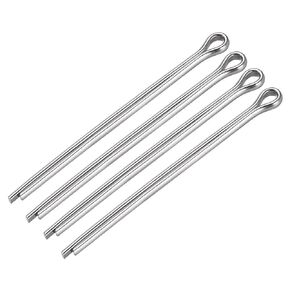 uxcell Split Cotter Pin - 5mm x 60mm 304 Stainless Steel 2-Prongs Silver Tone Fastener Clip Key 4Pcs