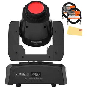 Chauvet DJ Intimidator Spot 110 10-Watt Moving Head LED Spotlight Bundle with 2 DMX Cables and Austin Bazaar Polishing Cloth