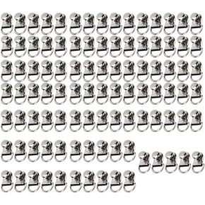 100 Sets Shoelace Hooks, Shoe Boot Laces Hooks Metal Stud Fasteners D Ring Eyelet Buckles with Rivets for Hiking Boots Repair Leather Boot Shoes