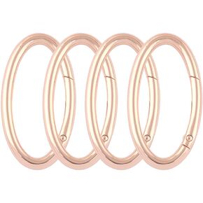 2"(50mm) Metal Round Spring Ring Gate Oval Push Snap Hook O Ring Purse Clasp Webbing Bag Buckle for Handbag Leather (Light gold 4PCS)