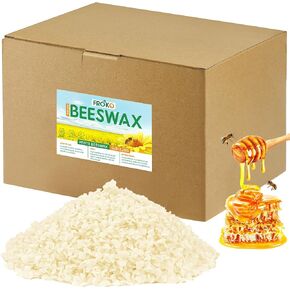 FROKO White Natural Beeswax Pellets 1LB, Organic Beeswax, Beeswax for Candle Making, Body, Skin Care DIY, Lip Balm, Soap and Lotion Making Supplies