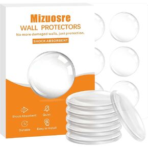 Door Stoppers for Wall - 6 Pcs of Door Knob Wall Protector, Clear Reusable Door Bumper with Self Adhesive,Stopping Damage & Noise from Doors for Home, Office (1.96" L x 1.96" W x 0.31" Th