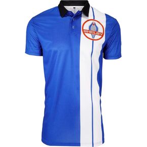 Shelby American Royal Blue Two Stripe Polo Performance, Quick Dry, Moisture Wicking Fabric | Officially Licensed Shelby® Product | Large