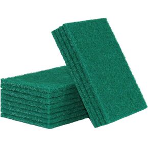 12 PCS Scouring Pad,Household Kitchen Scrubber, Sink, Dishware 3.9X 5.9 lnch (10 x 15cm) Reusable Scrubbing Pads - Dark Green