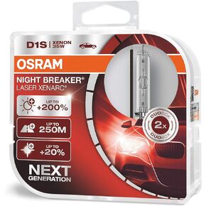 OSRAM Xenarc Night Breaker Laser D1S Xenon Car Headlight Bulbs (Twin)