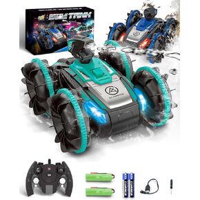 Remote-Control Car RC Boat for Pool: Amphibious Car Toys with Water Gun for Kids ages 6 7 8-12 Adults — 2.4 GHz Waterproof RC Monster Truck Stunt Car Vehicle — All Terrain Beach Car Toy for Gifts