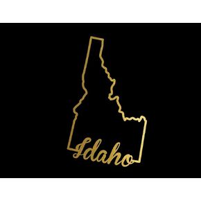 ND308G State Of Idaho Decal Sticker | 7-Inches By 4.2-Inches | Premium Quality Gold Vinyl
