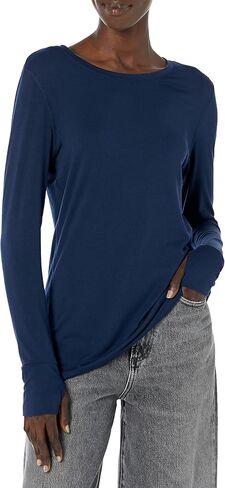 Amazon Essentials Women's Studio Relaxed-Fit Long-Sleeve T-Shirt (Available in Plus Size) in Saudi Arabia