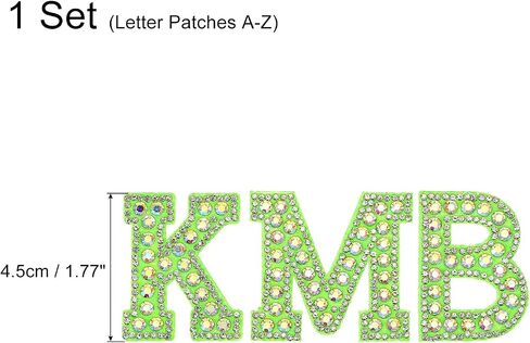 MECCANIXITY Iron on Patch Decorative A-Z Black Glitter Alphabet Applique Rhinestone English Letter for DIY Clothes Repair Hats Bags Pack of 26 in Saudi Arabia