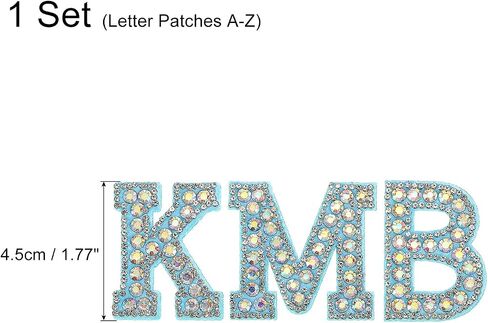 MECCANIXITY Iron on Patch Decorative A-Z Black Glitter Alphabet Applique Rhinestone English Letter for DIY Clothes Repair Hats Bags Pack of 26 in Saudi Arabia