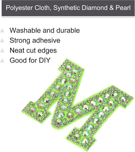 MECCANIXITY Iron on Patch Decorative A-Z Black Glitter Alphabet Applique Rhinestone English Letter for DIY Clothes Repair Hats Bags Pack of 26 in Saudi Arabia