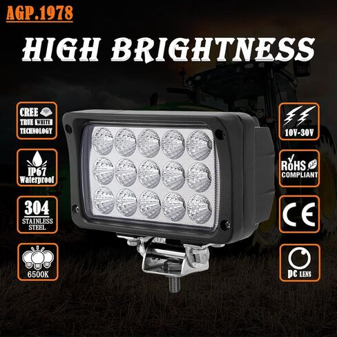 ضوء عمل LED للجرار 45 وات متوافق مع New Holland Tractor 9184,9280,9282,9384,9480,9482,9484,9680,9682,9684,9880,9882,9884,جرار متعدد الاستخدامات 2240,2270,2290,2310,2335 in Kuwait