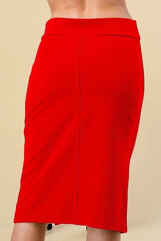 Women's Bodycon Midi Pencil Skirt Open Side Office Midi Skirt in Saudi Arabia