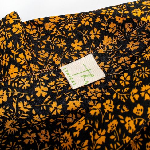 by Thrive Ethical Fashion Womens Handcrafted Above-The-Knee Adjustable Tie Wrap Skirt, Covers Up to 50 Inches in Saudi Arabia