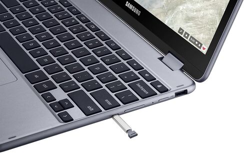SAMSUNG Chromebook Plus V2 360 12.2" FHD+ 2-in-1 Touchscreen (Intel Celeron 3965Y, 4GB RAM, 128GB (64GB eMMC+64GB SD Card), Stylus Pen) Home & Education Laptop, w/Dual Webcam, Chrome OS (Renewed) in Saudi Arabia