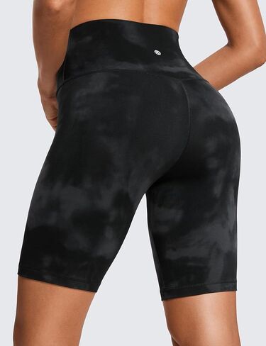 CRZ YOGA Womens Butterluxe Biker Shorts 8 Inches - High Waisted Workout Running Volleyball Spandex Yoga Shorts Black Tie Dye Flowers X-Large in Saudi Arabia