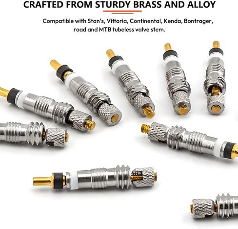Presta Valve Core Repair Kit- 10Pieces Presta Tubeless Valve Core + 10Pieces Presta Valve Stem Caps + Blue Bicycle Presta &Schrader Valve Core Remover Wrench + Black Valve Core Removal Tool in Saudi Arabia