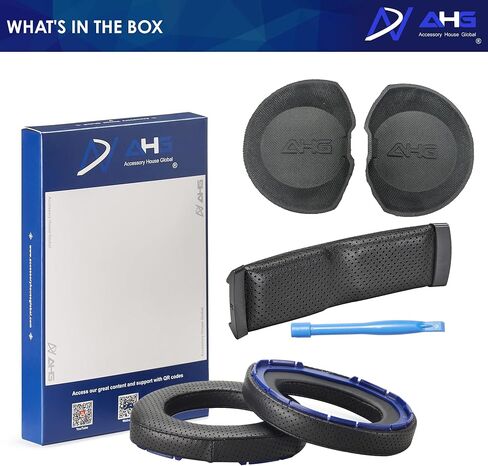 AHG Premium HD 8XX / HD 800S / HD 800 Ear Pads Cushions and Headband Compatible with Sennheiser HD800 / Sennheiser HD800S and Drop HD 8XX Headphones. Perforated Sheepskin/High-Density Foam/Durable in Saudi Arabia
