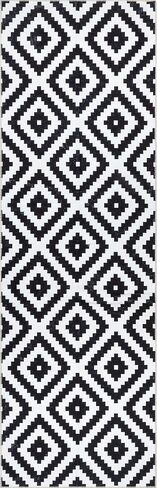 nuLOOM Kellee Machine Washable Modern Diamonds Ultra Thin Area Rug, 3' x 5', Black in Saudi Arabia