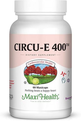 Maxi Health Circu-E 400 IU - فيتامين E الطبيعي - دعم نظام الدفاع في الجسم - 60 كبسولة - موافق للشريعة اليهودية in Kuwait