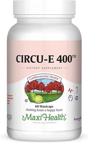 Maxi Health Circu-E 400 IU - فيتامين E الطبيعي - دعم نظام الدفاع في الجسم - 60 كبسولة - موافق للشريعة اليهودية in Kuwait