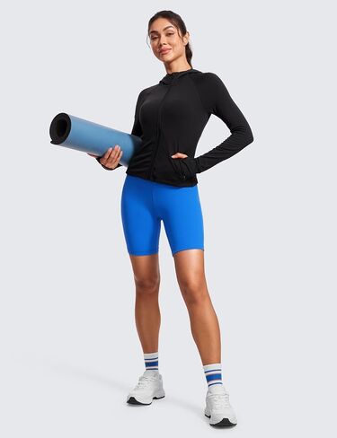 CRZ YOGA Womens Butterluxe Biker Shorts 8 Inches - High Waisted Workout Running Volleyball Spandex Yoga Shorts Sparkle Blue Large in Saudi Arabia