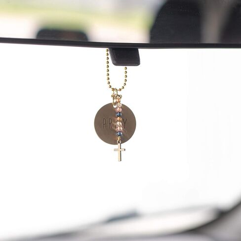I Said A Prayer 6 Inch Metal Auto Mirror Honing Car Charm in Saudi Arabia