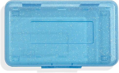 Blue Summit Supplies Colorful Glitter Plastic Pencil Boxes, Translucent Pencil Boxes for School, Crayon and Marker Organizer Boxes with Hinged Lids, Assorted Colors, 4 Pack in Saudi Arabia