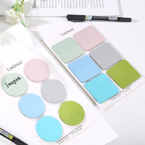 600 قطعة من الملاحظات اللاصقة الشفافة، أعلام صفحة شفافة مربعة الشكل لطيفة مستديرة الزاوية، ملاحظات لاصقة مستديرة شفافة، ملصقات علامات الكتب، ملحقات المخطط، لوازم مكتب دراسة الكتاب المقدس in Kuwait