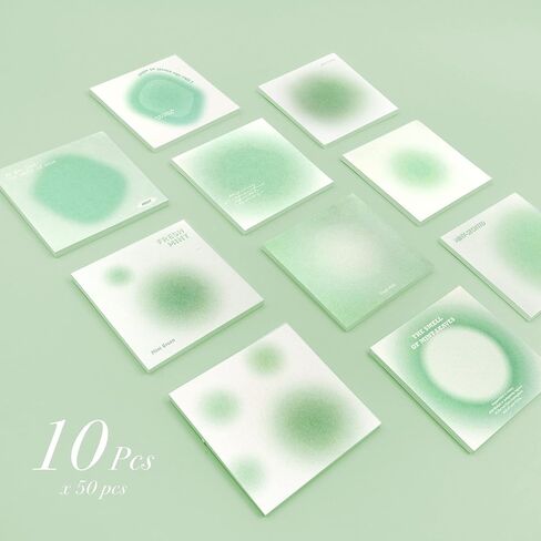 مذكرة فارغة غير لاصقة، مذكرة منحدر متدرج معكرون، 10 تصميمات فريدة مختلفة، ورق أوريغامي مكعب غير لاصق لمستلزمات مكتب الدراسة بدون لاصق هدية، 400 ورقة/حزمة (أخضر) in Saudi Arabia