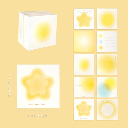 مذكرة فارغة غير لاصقة، مذكرة منحدر متدرج معكرون، 10 تصميمات فريدة مختلفة، ورق أوريغامي مكعب غير لاصق لمستلزمات مكتب الدراسة بدون لاصق هدية، 400 ورقة/حزمة (أخضر) in Kuwait