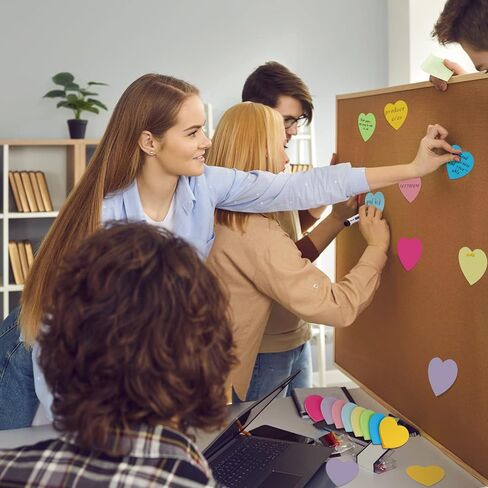 24 Pcs 1080 Sheets Heart Shaped Sticky Notes Cute Bright Colorful Sticking Power Memo Pads Self Note for Reminders Office School and Home 3 x 3 Inch, 8 Color in Saudi Arabia