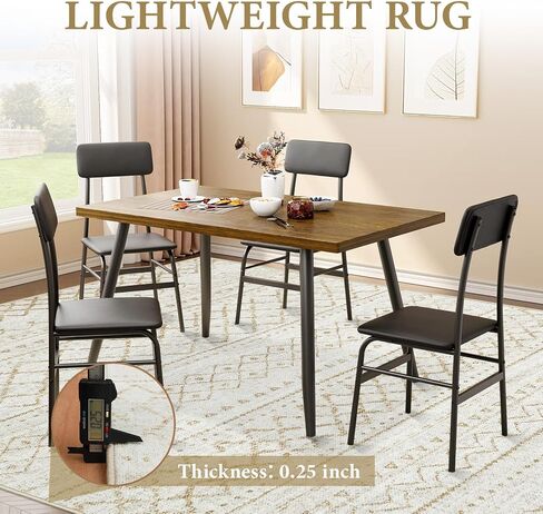 Area Rug 4x6 Geometric Rug: Washable Boho Moroccan Rugs Soft Farmhouse Rug, Modern Neutral Stain Resistant Indoor Floor Carpet for Livingroom Bedroom Dining Table Nursery(Beige,4X6) in Saudi Arabia