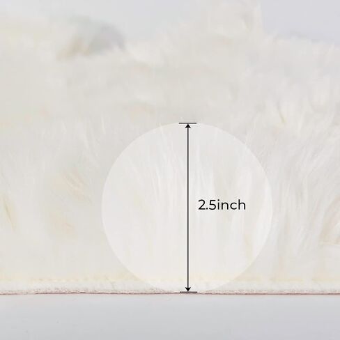 HYSEAS Faux Sheepskin Fur Area Rug Black 3x3 Feet 2 Pack, Round Fluffy Soft Fuzzy Plush Shaggy Carpet Throw Rug for Indoor Floor, Sofa, Chair, Bedroom, Living Room, Home Decoration in Saudi Arabia