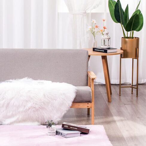 HYSEAS Faux Sheepskin Fur Area Rug Black 3x3 Feet 2 Pack, Round Fluffy Soft Fuzzy Plush Shaggy Carpet Throw Rug for Indoor Floor, Sofa, Chair, Bedroom, Living Room, Home Decoration in Saudi Arabia
