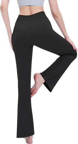 Flare Leggings for Women Yoga Pants High Waisted Bootcut Tummy Control No Front Seam Bell Bottom Workout Leggings in Saudi Arabia