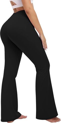 Flare Leggings for Women Yoga Pants High Waisted Bootcut Tummy Control No Front Seam Bell Bottom Workout Leggings in Saudi Arabia