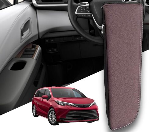 EMZ Leather Door Armrest Cushion Pad Accessories for Toyota Sienna 2021 2022 2023 (Black) in Saudi Arabia