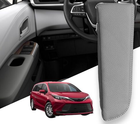 EMZ Leather Door Armrest Cushion Pad Accessories for Toyota Sienna 2021 2022 2023 (Black) in Saudi Arabia