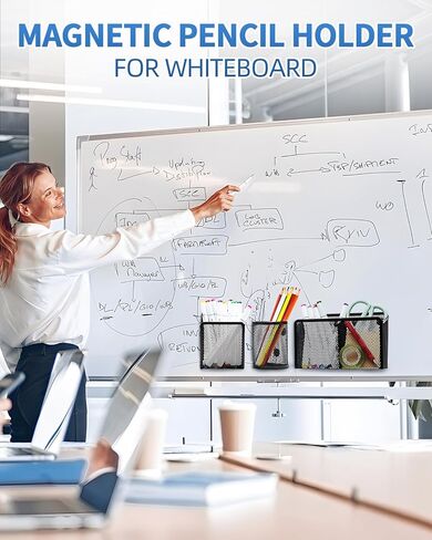 ملحقات خزانة حامل القلم المغناطيسي للعمل، 5 عبوات من حامل القلم المغناطيسي للثلاجة، منظم خزانة المدرسة، سلة حامل العلامة المغناطيسية مع مغناطيس قوي يجب على معلم الفصل الدراسي امتلاكه in Kuwait